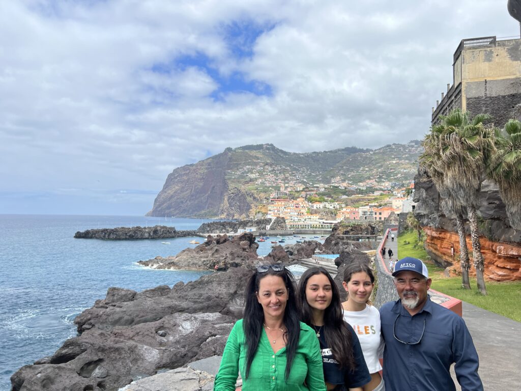 Chef Elizabete with her husband and daughters visiting Madeira